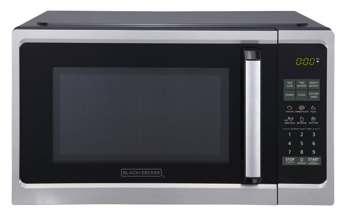 Black u0026 Decker EM9P022PSP1 0.9 Cu. ft. Black Digital Microwave Stainless Steel