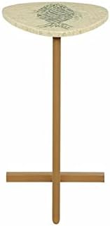 Linon Remy Metal Fish Capiz C Accent Table in Gold