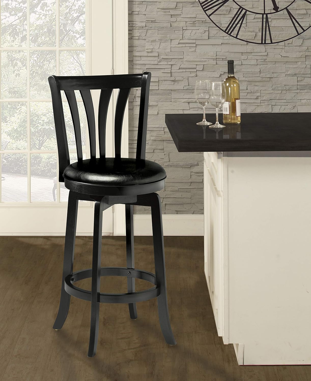 Hillsdale Savana Swivel Bar Stool, Barstool, Black