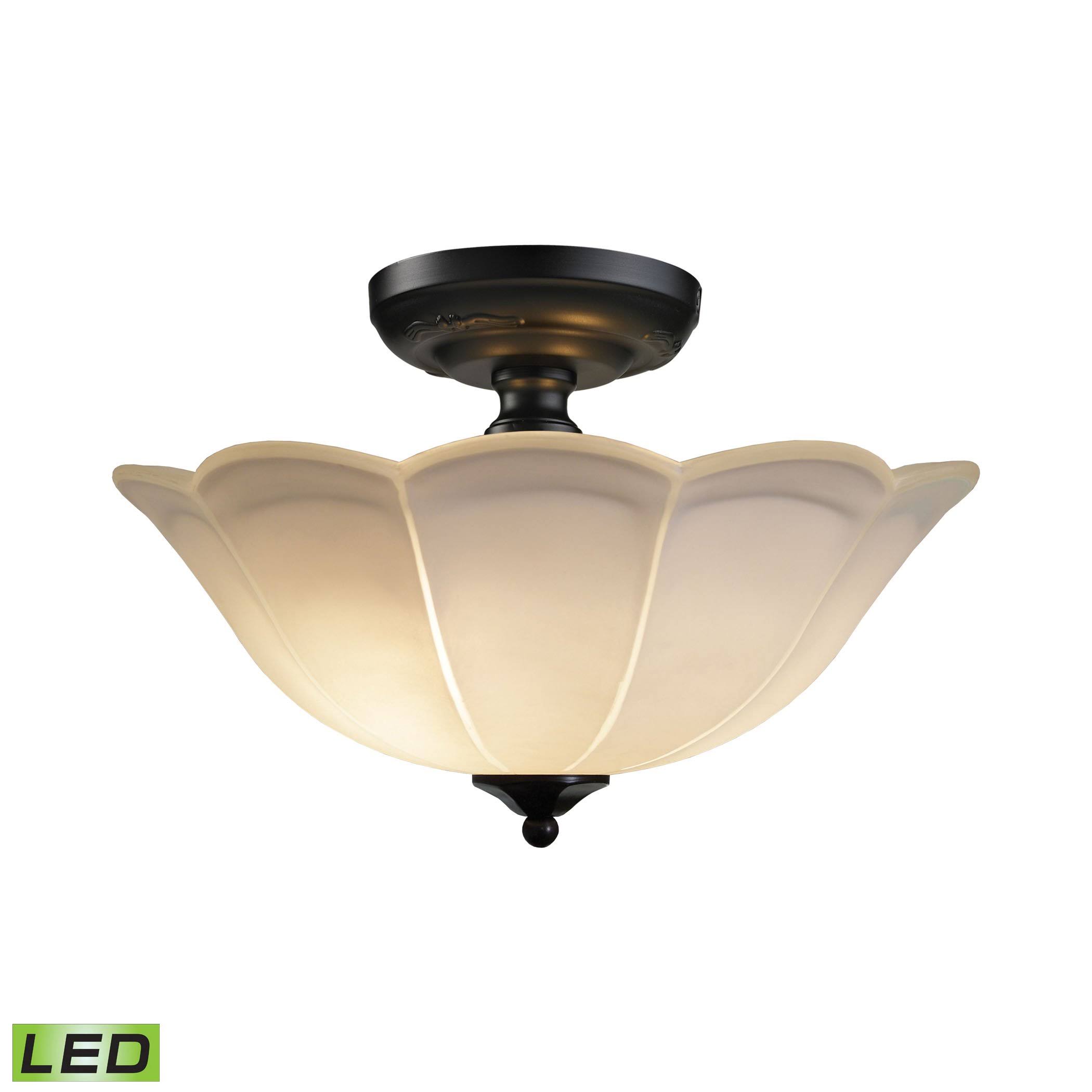 Elk Lighting 3 Light Semi Flush in Matte Black