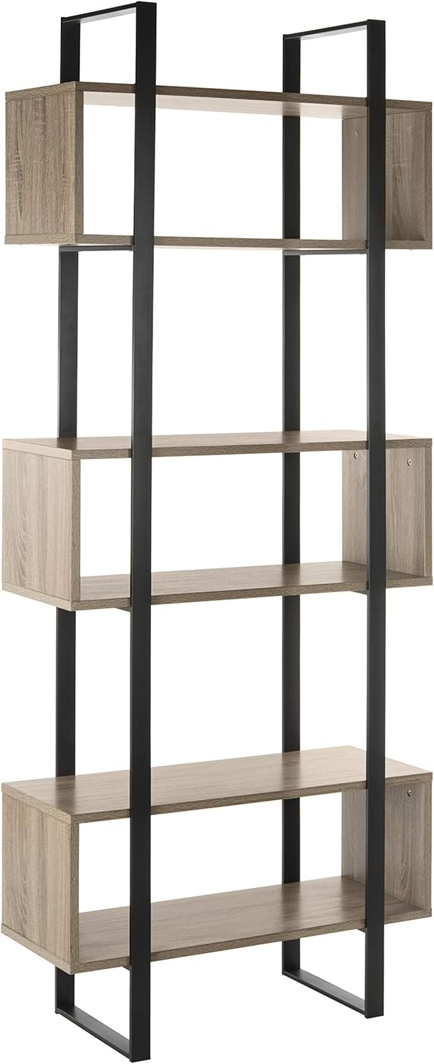 Safavieh Home Collection Adhara Retro Mid Century Wood Etagere, Oak and Black