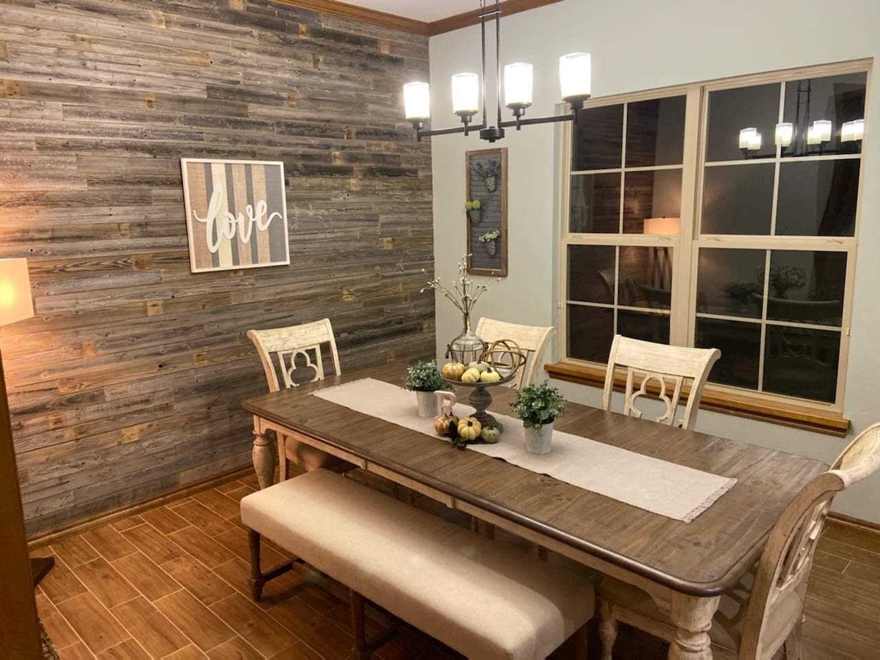 Real Weathered Wood Planks Walls - Rustic Reclaimed barn Wood Paneling Accent Walls, Easy Nail up Application (10 square feet)