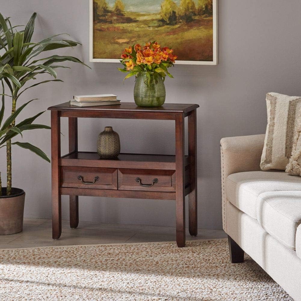 Christopher Knight Home Grant Acacia Wood Accent Table, Brown Mahogany