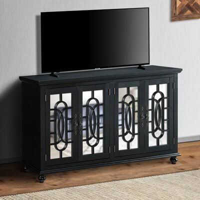 Jeff Solid Wood TV Stand for TVs Up to 70x22 One Allium Way Color: Black
