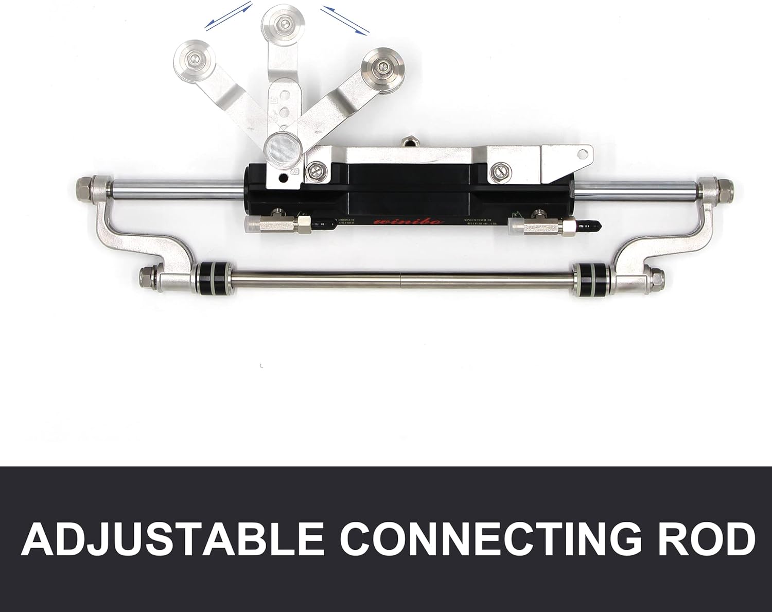 Winibo ZA0350 Marine Hydraulic Outboard Steering Kit for Outboard up to 300HP with Helm Pump, Compact Cylinder, Tubing (Others)