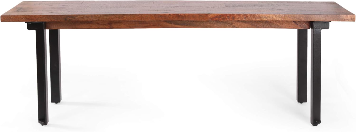 Christopher Knight Home 313608 Bench, Black + Country Brown