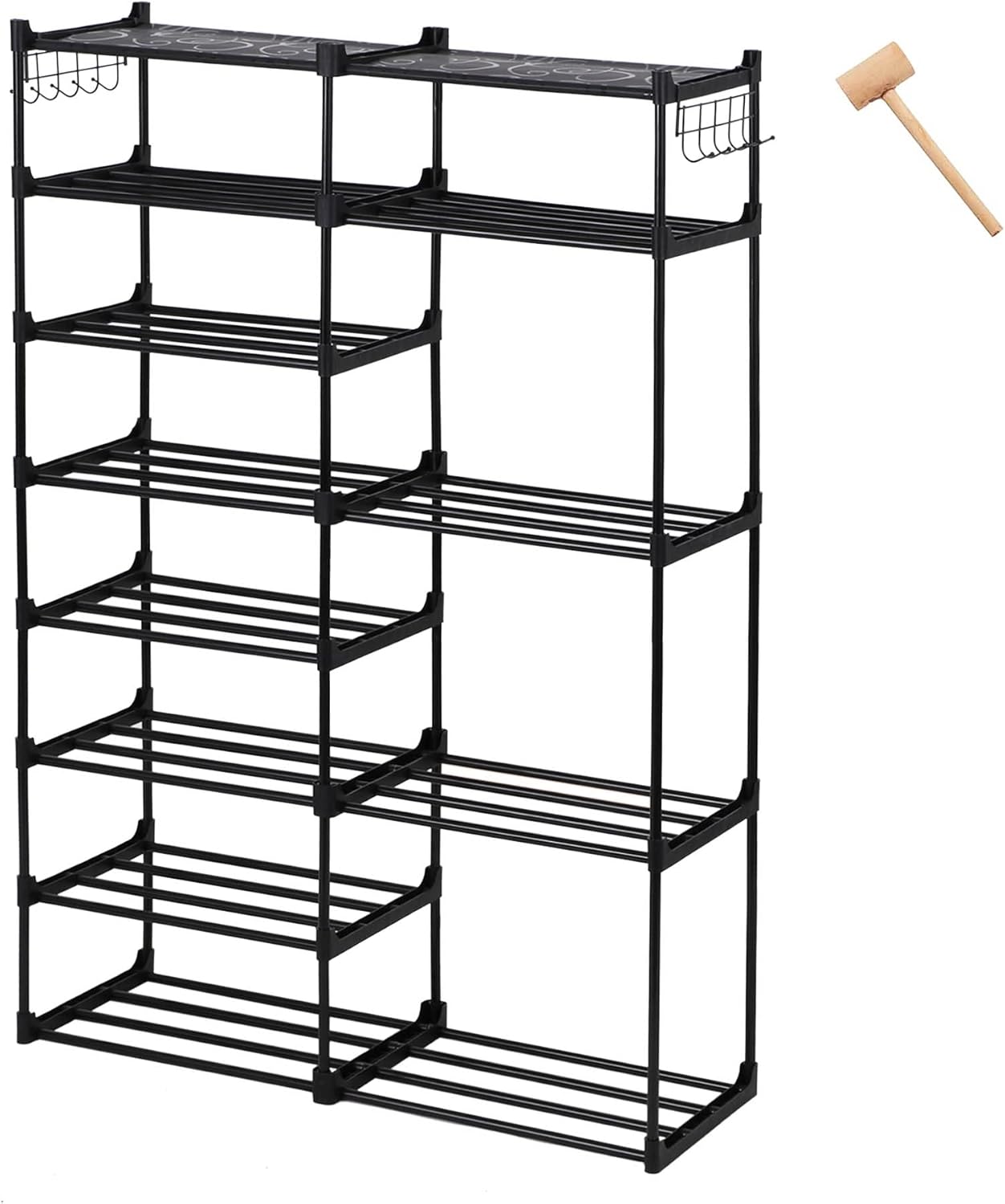 8-tiers Shoe Rack,Metal Shoe Stand Organizer for Entryway, Stockable Storage Rack Closet Storage Cabinet , Free Standing Shoe Rack Shelves