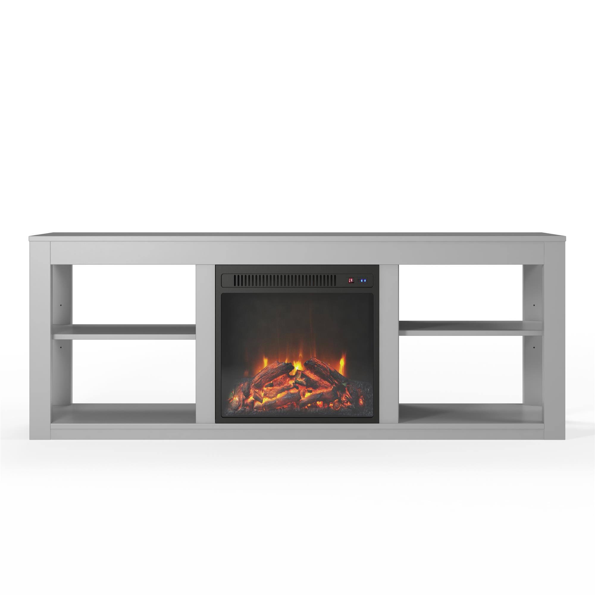 Ameriwood Home Ira Electric Fireplace TV Stand in Dove Grey