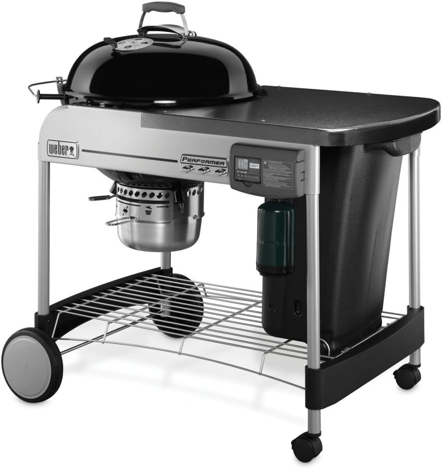Weber 15501001 Performer Deluxe Charcoal Grill, 22-Inch, Touch-N-Go Gas Ignition System, Black