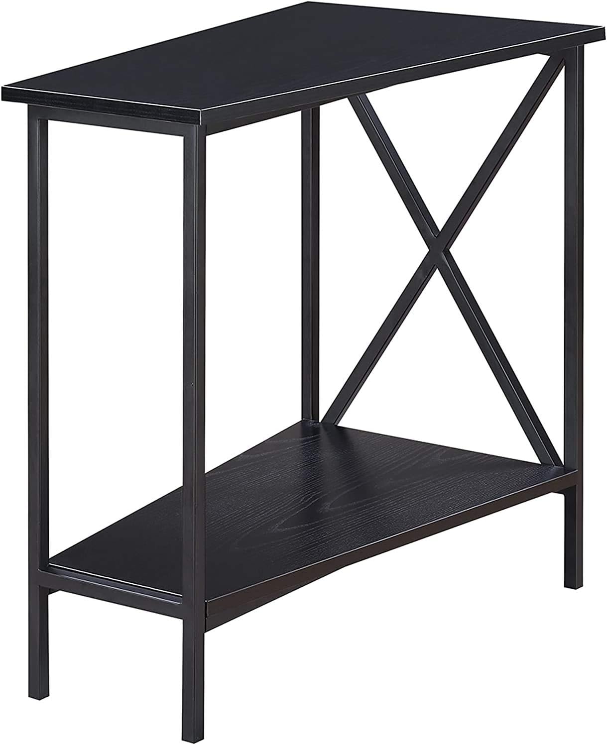 Convenience Concepts Tucson Wedge End Table, Black Pack of 2