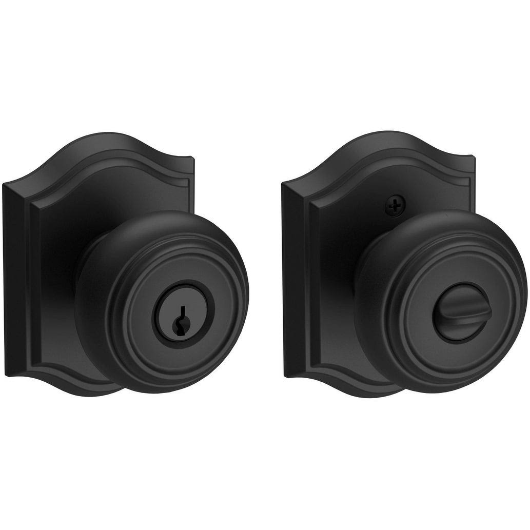 Baldwin EN.TRA.TAR Traditional Single Cylinder Keyed Entry Door Knob - Satin Black