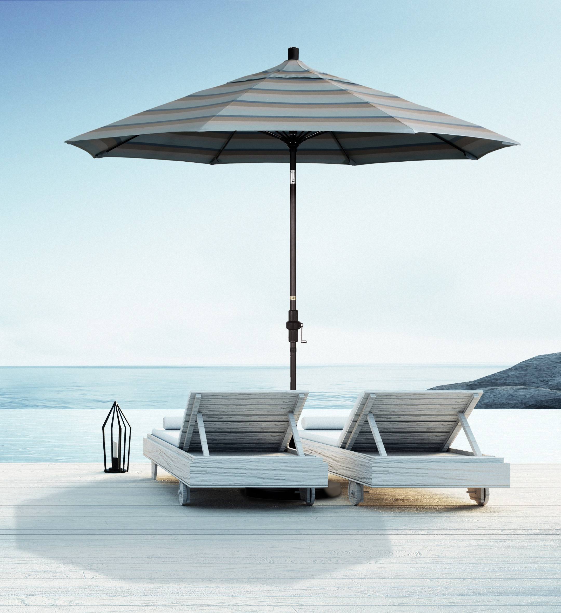 California Umbrella-194061169087-9' Fiberglass Market Umbrella SA46 - Hunter Green 170: Matted WhitePacifica