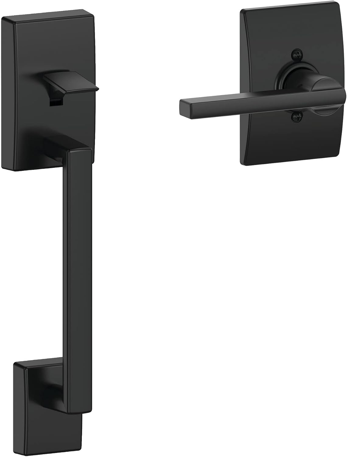 Schlage FE285 622 LAT CEN Century Front Entry Handleset with Latitude Lever Lower Half Grip, Matte Black