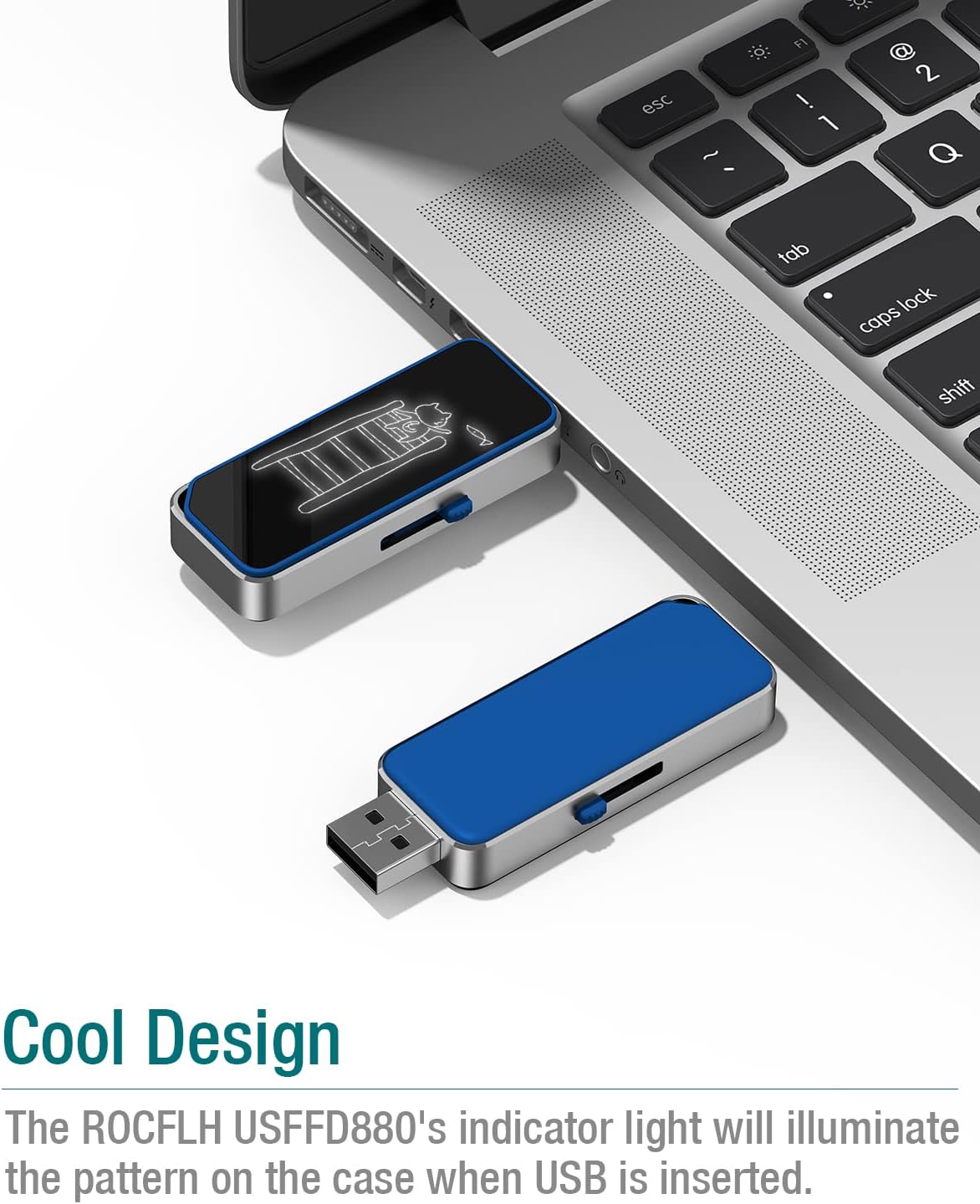 ROCFLH 512GB High-Speed and Light-Up USB 3.1 Flash Drive, Up to 400MB/s Read (USSFD880-L512G) Pack of 2