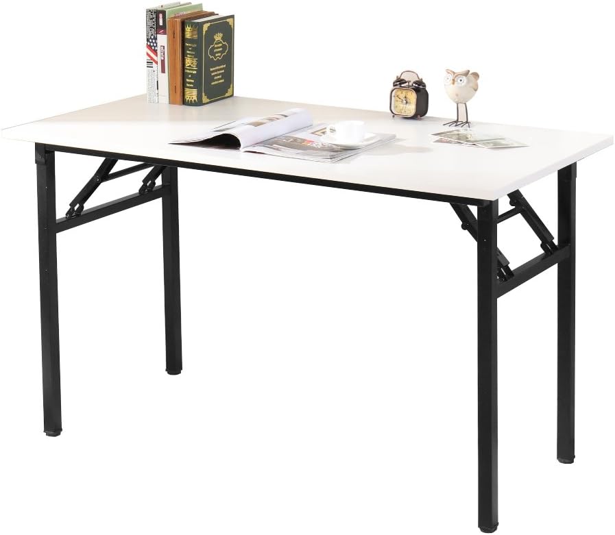 sogesfurniture Computer Desk Office Desk 47 inches Folding Table Laptop Desk Computer Table Workstation with BIFMA Certification No Assembly Required,White BHUS-AC5DW-120