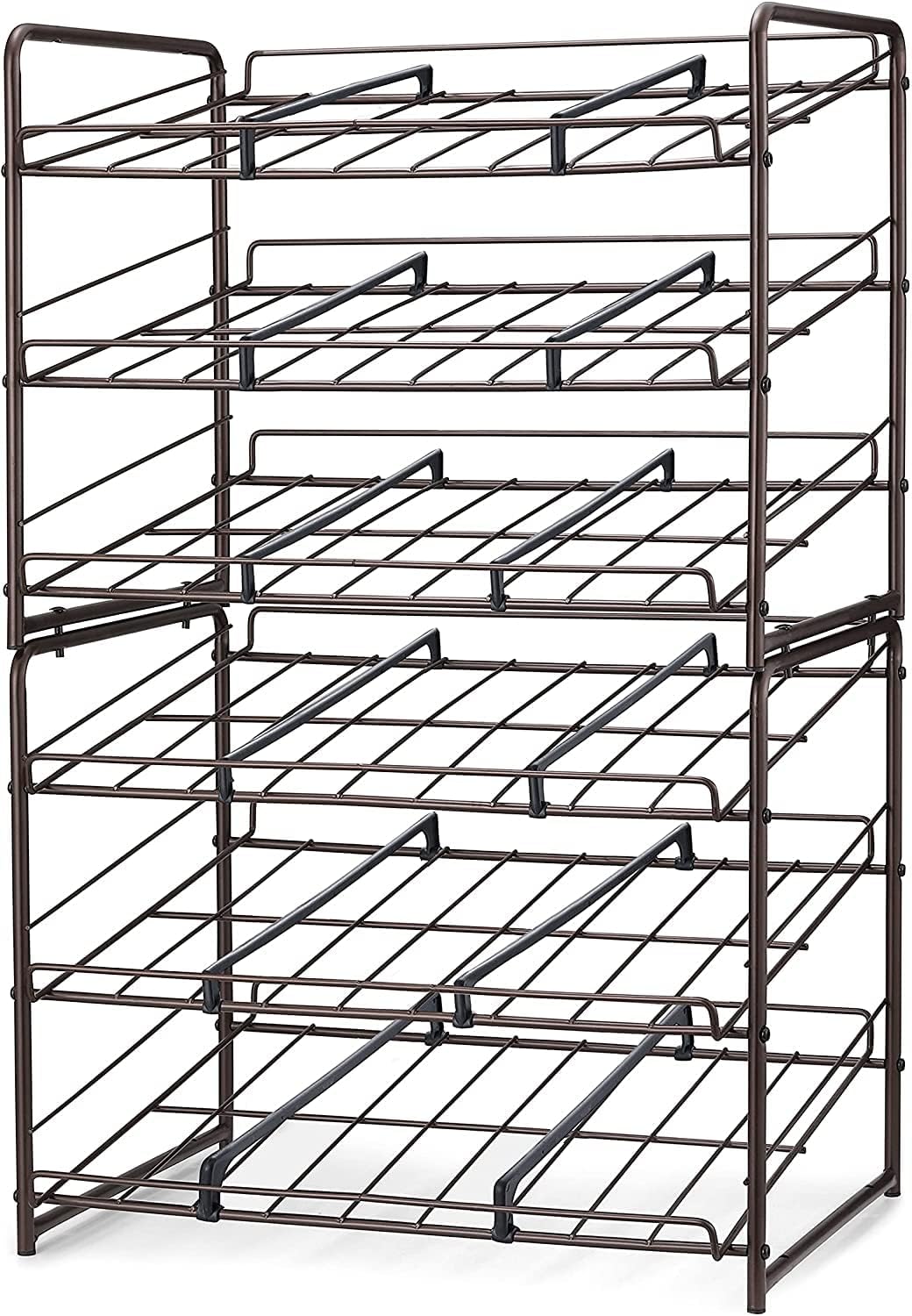 Simple Trending 2-Pack Can Rack Organizer, Stackable Can Storage Dispenser Holds up to 72 Cans for Kitchen Cabinet or Pantry, Bronze Pack of 2