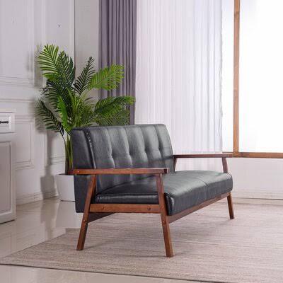 Netice Home Living Room Sofa Corrigan Studio Seat Color: Black