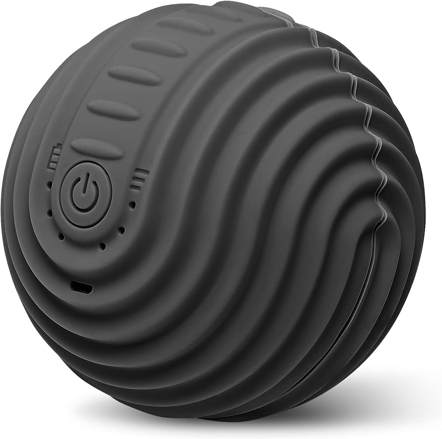 Electro Vibrating Massage Ball by Njoie – Black, Full Body Deep Tissue Massage Therapy, Built-in Rechargeable Battery, Quiet, Myofascial Release. for Sports Athletes, at-Home, Workplace Pack of 2