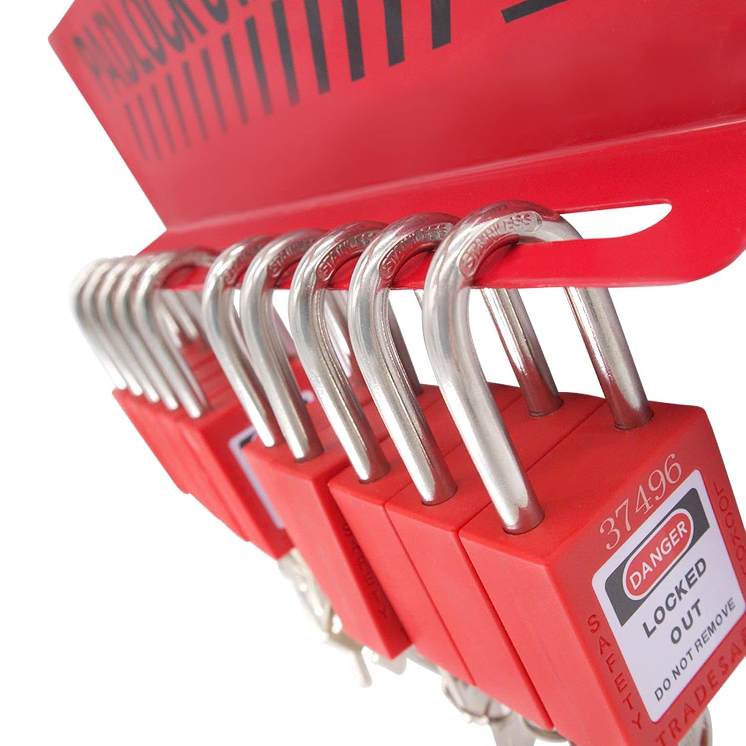 TRADESAFE Lockout Tagout Locks Station - Loto Station for Safety Lockout Padlocks, Loto Locks Rack, Includes 10 Lockout Locks Keyed Different - 2 Keys per Safety Padlock Pack of 2