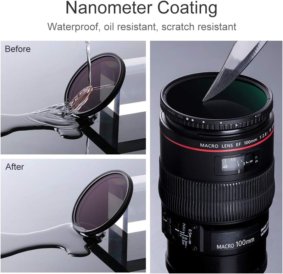 K&F Concept 67mm Fader ND Filter Neutral Density Variable Filter ND2 to ND32 for Camera Lens NO X Spot,Nanotec,Ultra-Slim,Weather-Sealed Pack of 2