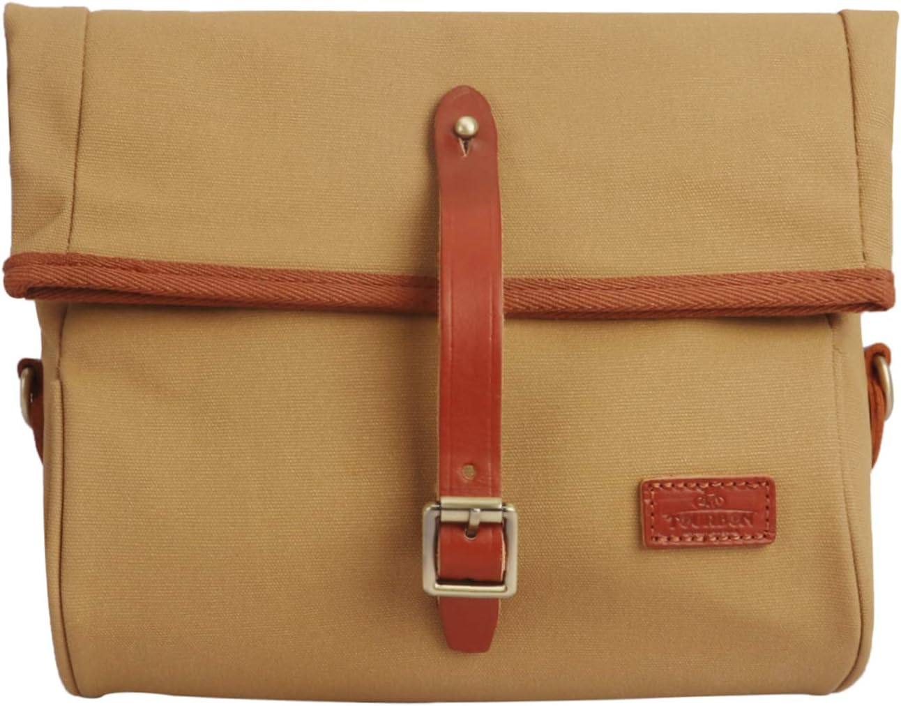 TOURBON Bike Handlebar Bag Bicycle Seat Pack Cycling Pannier with Shoulder Strap - Canvas and Leather