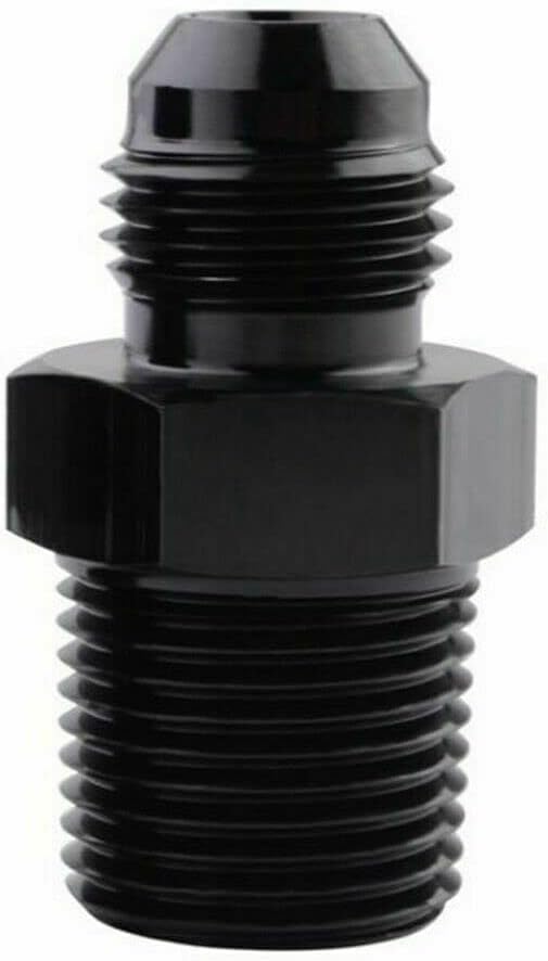 smileracing 6AN to 3/8 NPT Adapter Straight Pipe Thread to 6 AN Flare Fitting Black 1PCS