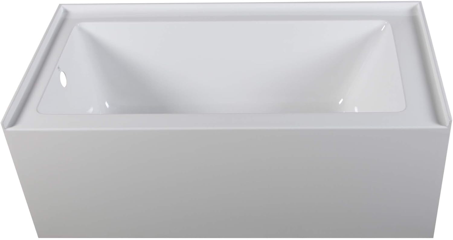 Fine Fixtures Acrylic/Fiberglass Soaking Bathtub, Exclusive Small Size 54