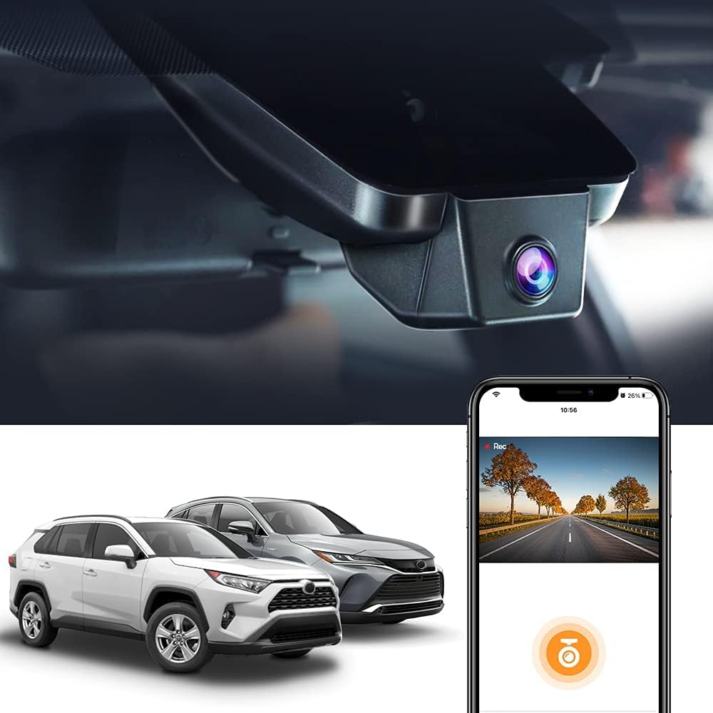 Dash Cam for Toyota RAV4 2021 2020 2019 LE XLE Premium SE XSE Limited Venza 2021, Fitcamx 4K Car Recorder OEM Accessories, UHD Video WiFi, G-Sensor, Night Vision, Easy to Install with 64GB Card