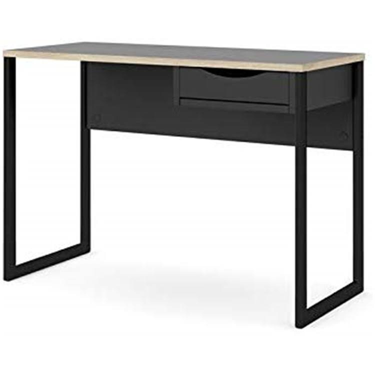 Tvilum Wells One Drawer Desk in Black Matte/Oak Structure