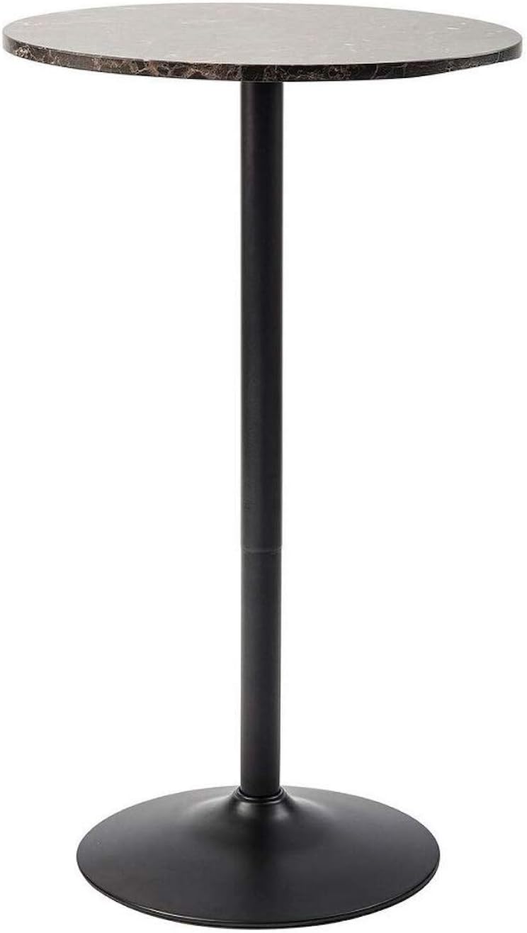 Pearington Round Cocktail Bistro High Table with Black Top and Base, 1-Pack