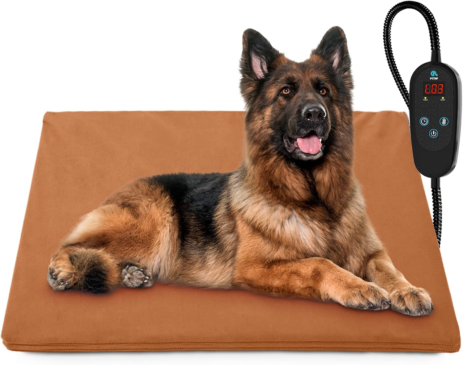 petnf Upgraded Pet Heating Pad for Dogs Cats with Timer,Safety Cat Dog Heating Pad,Waterproof Heated Cat Dog Bed Mat Pack of 2