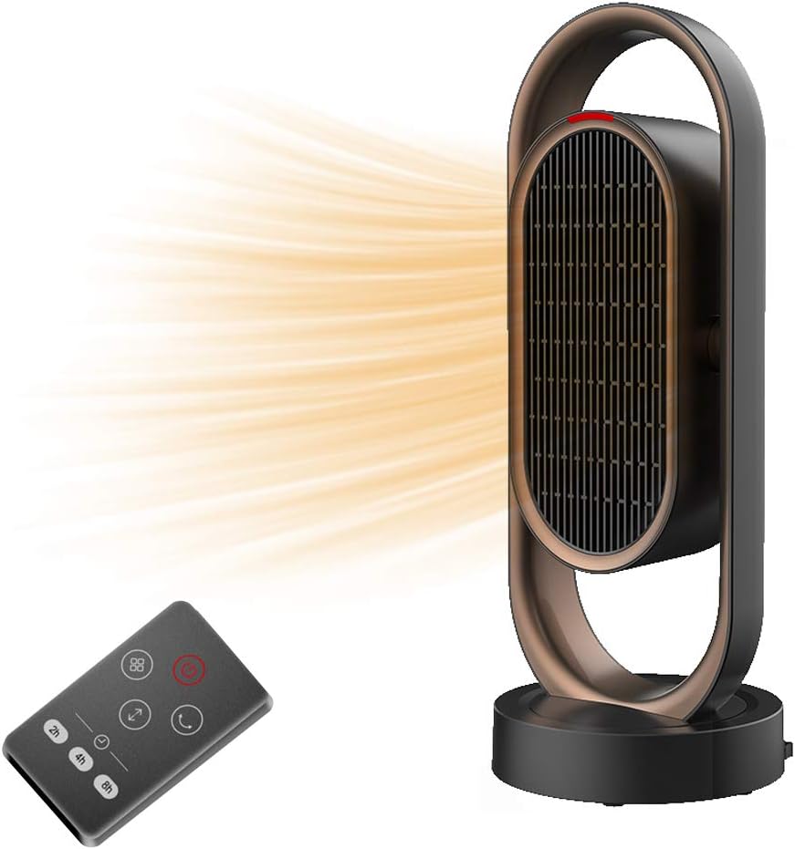 Fit Choice DH-QN08 1500W Oscillating Space Heater, Indoor Heater, Fast Heating Within 2s W/ PTC Heating Tech, Tower Ceramic Heater With Overheat Protection, Tip Over Protection, 3 Timers & 3 Heating Temperature W/ Remote Control for Office and Home (