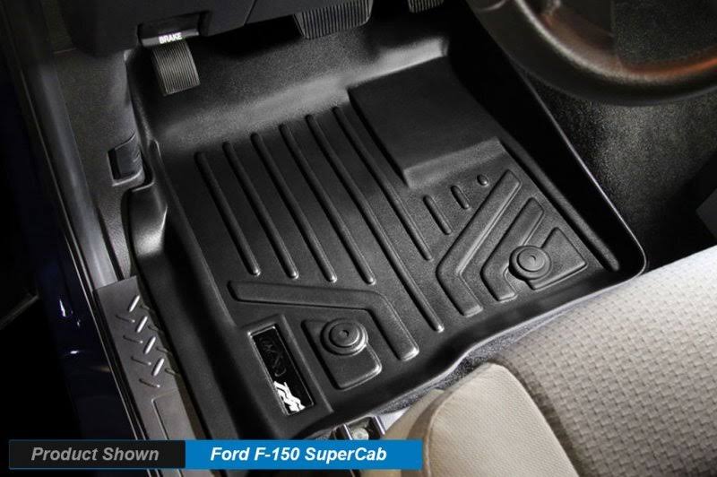 Maxliner Maxfloormat All Weather Floor Mats Liner F-150 Super Cab W Flow Console Black