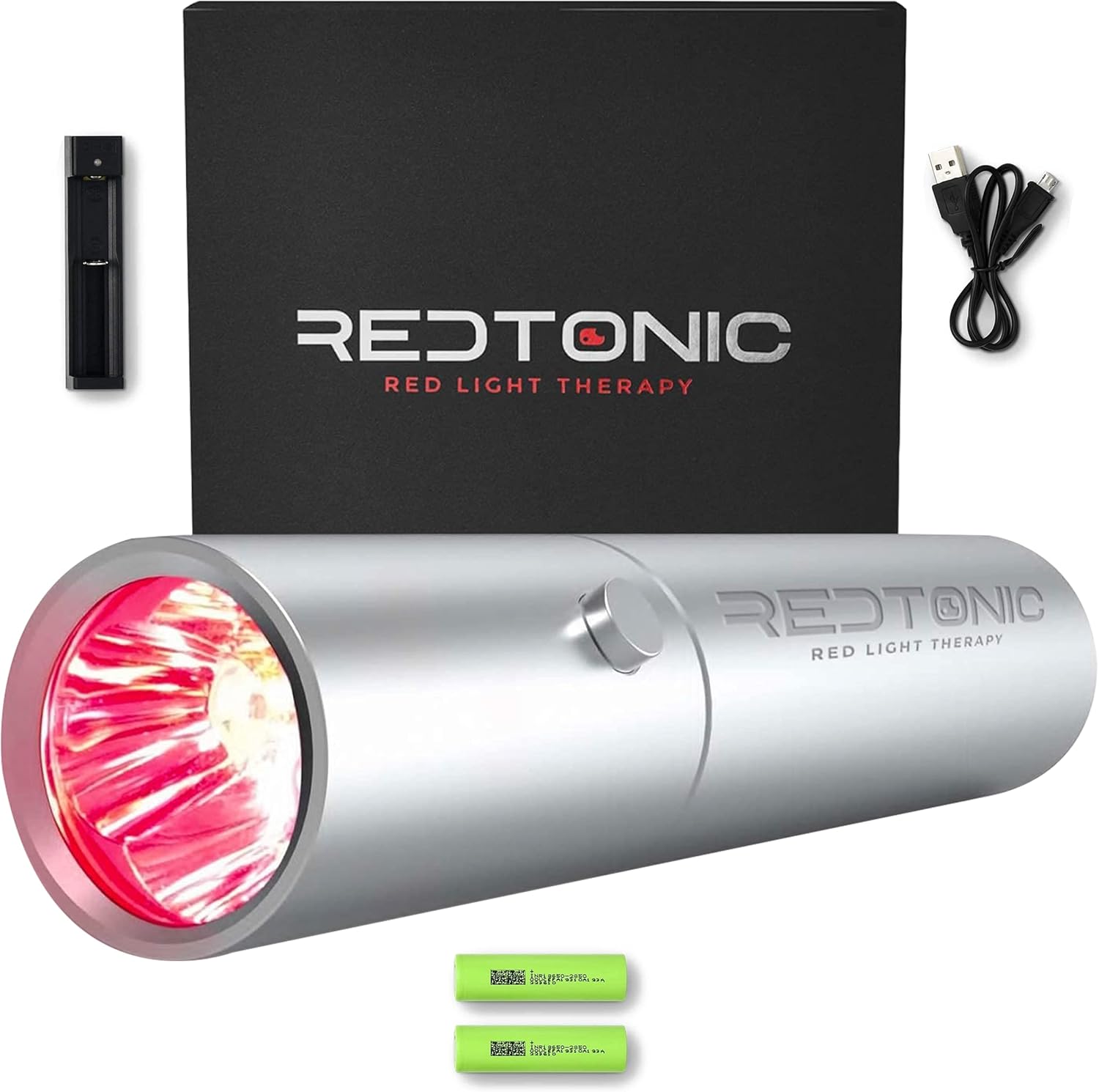 Exerscribe Red Light Therapy for Face and Body Use - RedTonic Handheld LED Infrared Light Device with 630nm, 660nm & 850nm Wavelengths