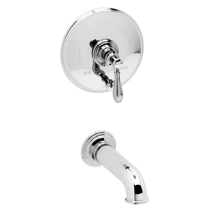 Newport Brass 4-2552BP-26 Polished Chrome Ithaca Balanced Pressure Tub and Shower Trim Plate with Handle