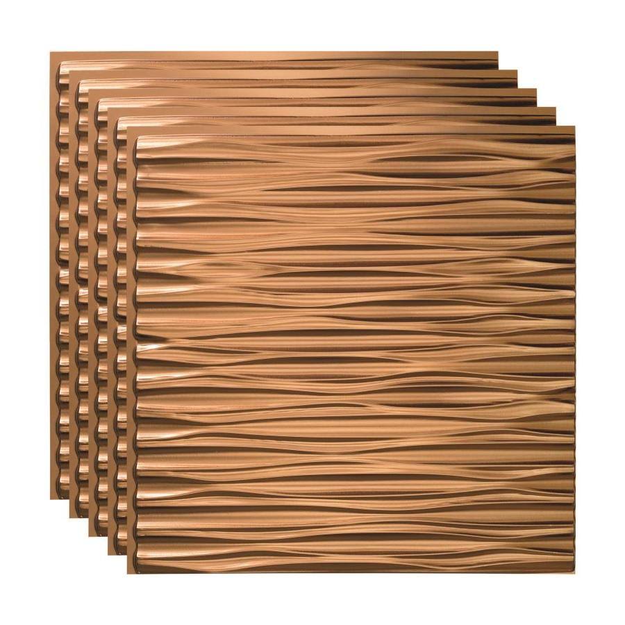 Fasade Dunes Horizontal Decorative Vinyl 2ft x 2ft Glue Up Ceiling Tile in Oil-Rubbed Bronze (5 Pack)