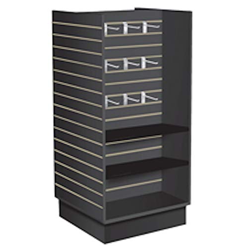 Slatwall Gondola H-Display Unit in Black 25.5 W x 24 D x 54 H Inches