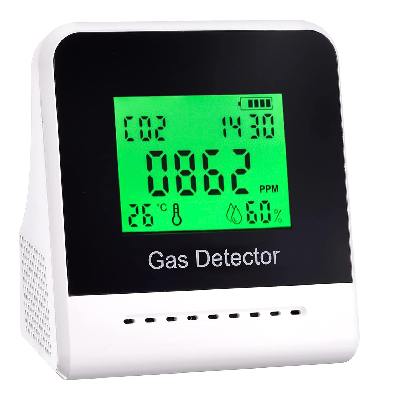 iMeistek CO2 Detector Air Quality Monitor, Temperature and Humidity Carbon Dioxide Monitor Meter with Sound Alarm, NDIR Sensor 400-5000 PPM, Rechargeable Battery Powered Pack of 2