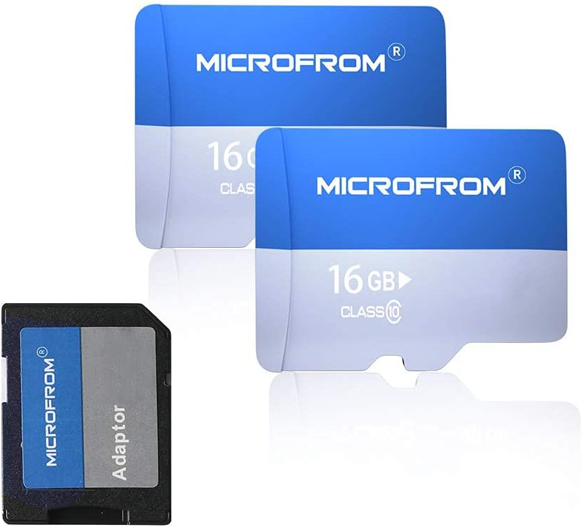 MICROFROM 32GBX2 SD Card FAT32 SD Cards with Adapter, Flash Memory Card High Speed TF Card with 86MB/s, UHS-1, C10, V30, U1 FAT32(32GB 2 Pack) Pack of 2