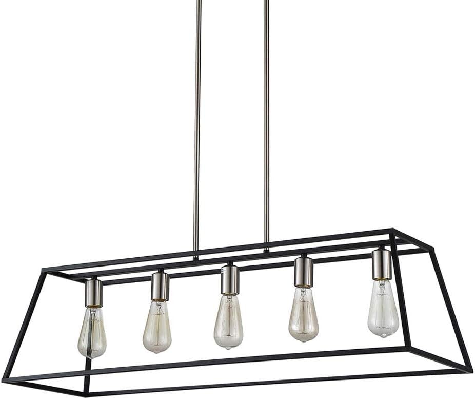 Ove Decors Agnes II-5 LED Farmhouse/Industrial Island Modern Dining Lighting Fixture, Wrought Black