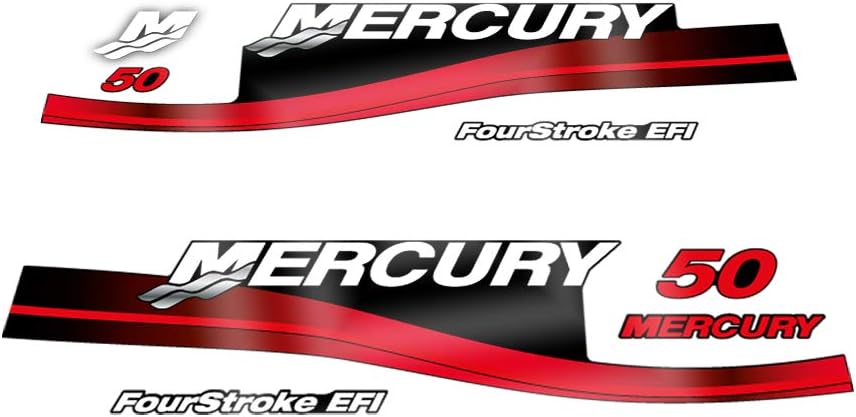 411 Decals Aftermarket Replacement for Mercury 50 Four Stroke Efi (2002-2004) Outboard Decal (Sticker) Set Pack of 2