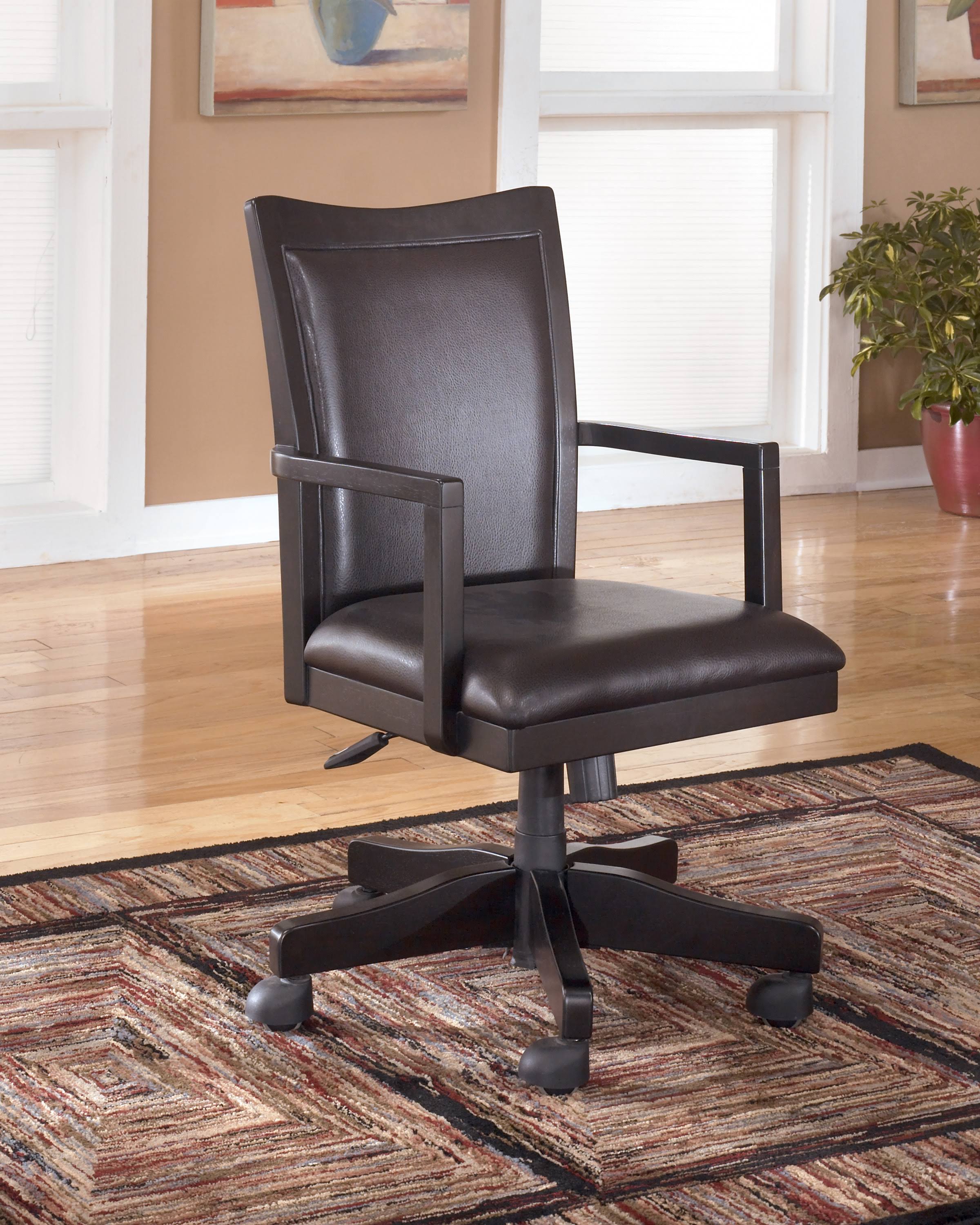 Ashley H371-01A Carlyle Home Office Swivel Desk Chair - Almost Black