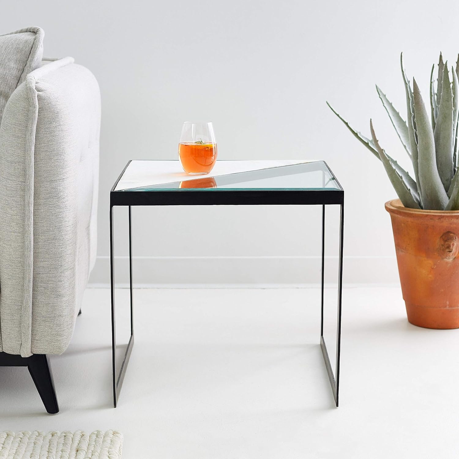Hip Vintage Matte Black and Powder-Coated Side Table