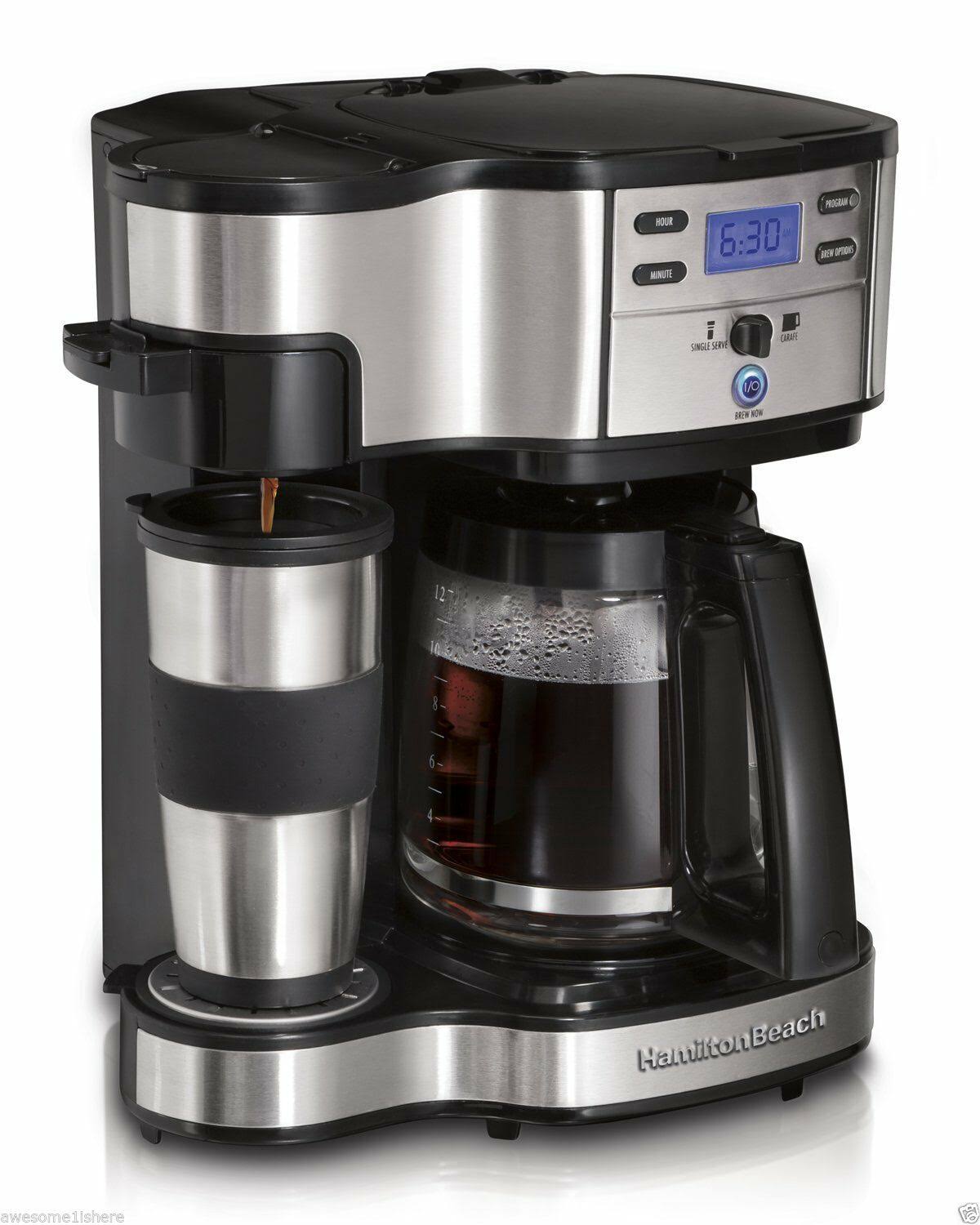 Hamilton Beach Single Serve Coffee Brewer and Full Pot Coffee Maker 2-Way
