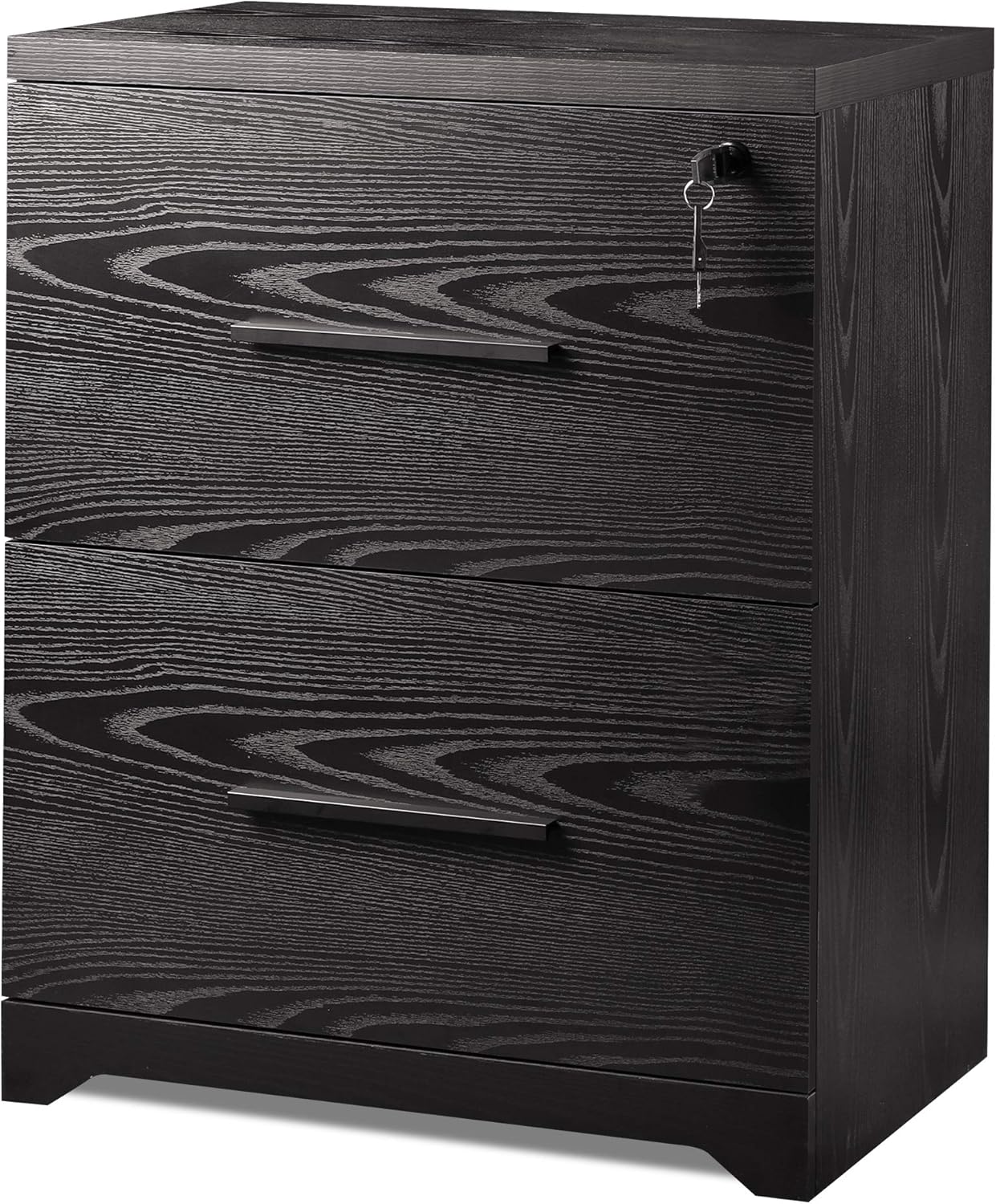DEVAISE 2-Drawer Wood Lateral File Cabinet with Lock for Office Home, Black