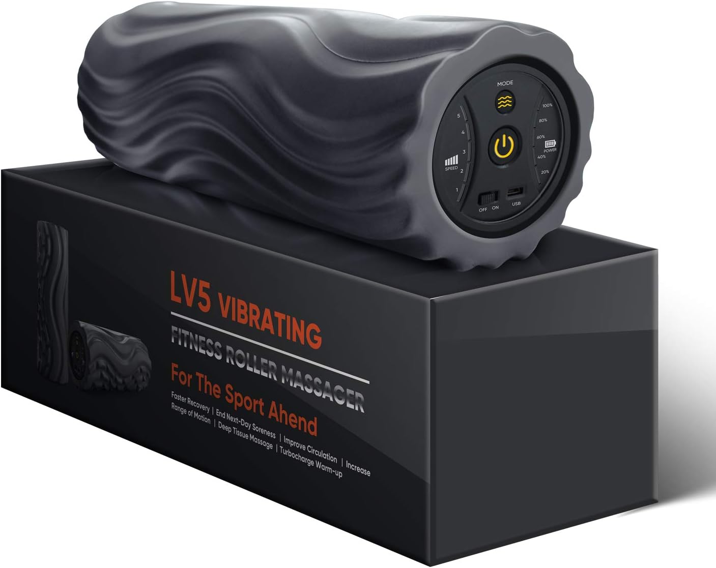 Myuilor Vibrating Foam Roller 5-Speed, High Intensity Electric Massage Roller for Fitness Muscles Recovery, Deep Tissue Relax & Trigger Point Sport, Soft Foam Roller for Back & Legs Pain Relief.