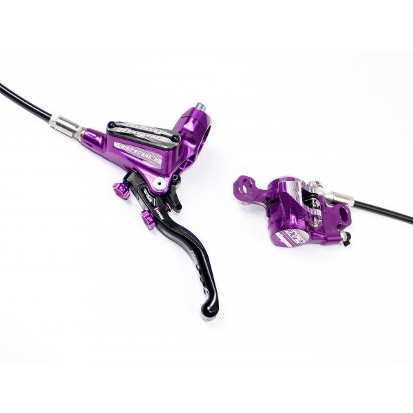 Hope Tech 3 X2 Brake - No Rotor 2019 - Front Right Black Hose - Purple