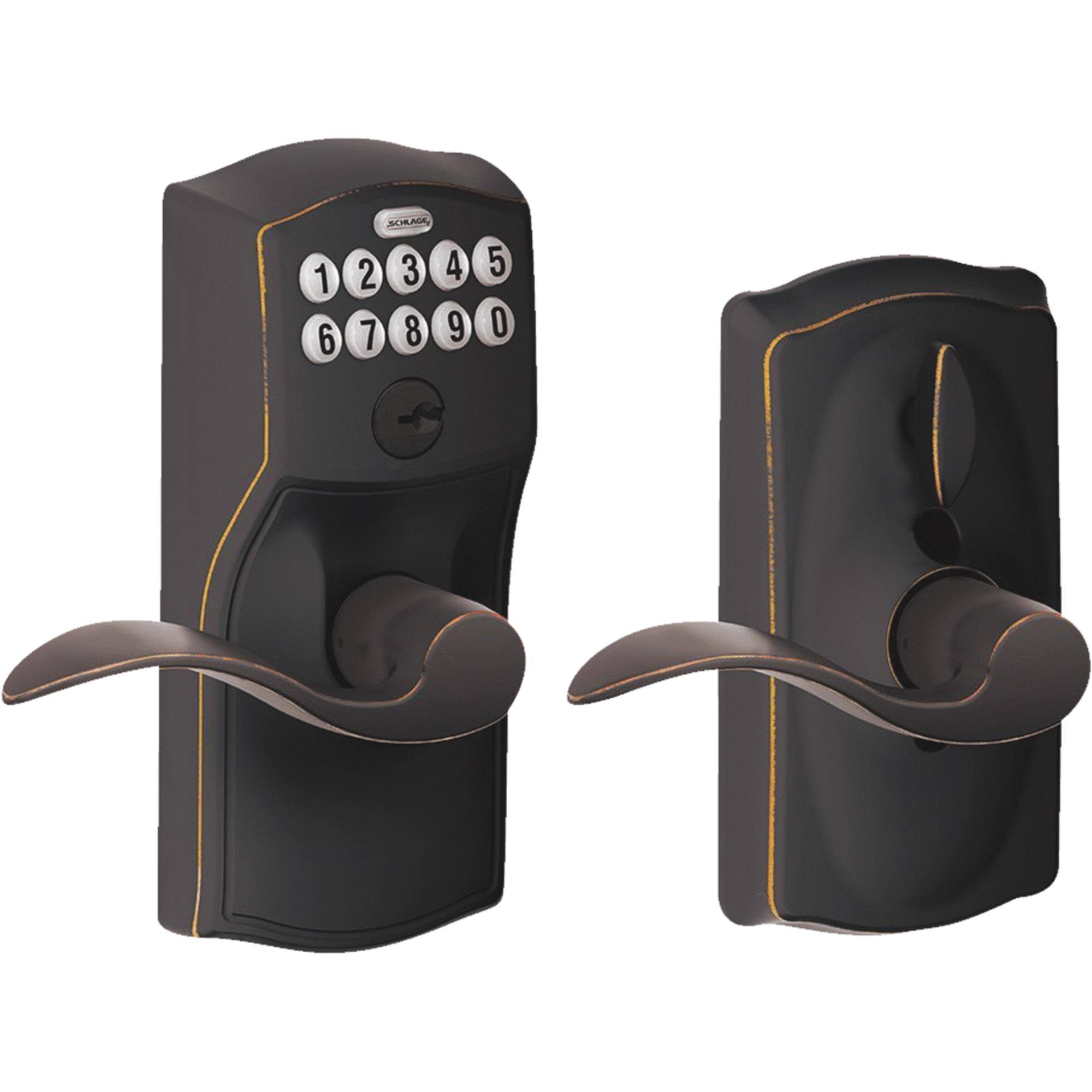 Schlage Accent Entry Lever Keypad Lock - Aged Bronze