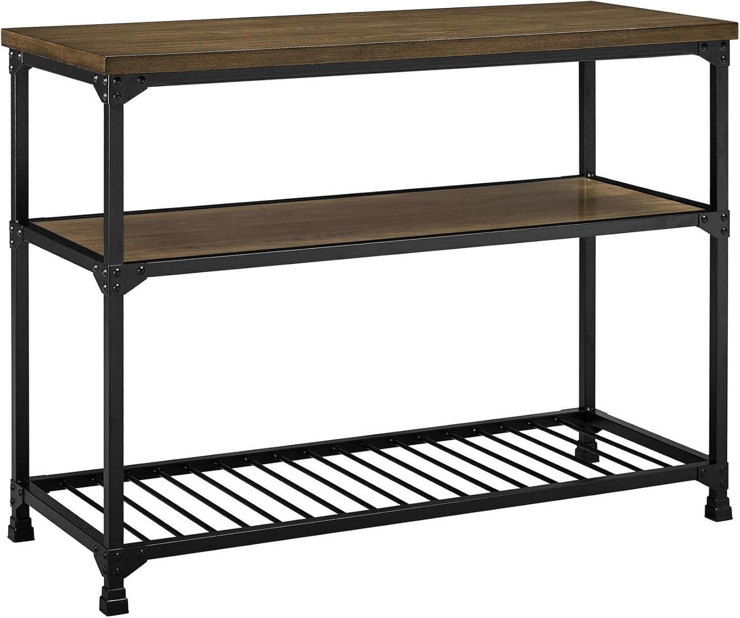 Dorel Living Cassy Multifunction Island, Rustic Antique Oak/Black