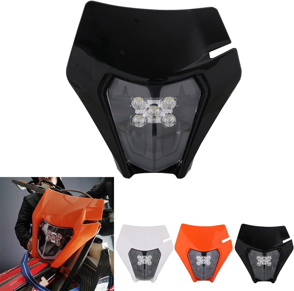 Wacece Dirt Bike Headlight,Motorcycle LED Enduro Dirt Bike Light Kit Universal For Most Dirt Pit Bike Motorcycle Enduro（White）